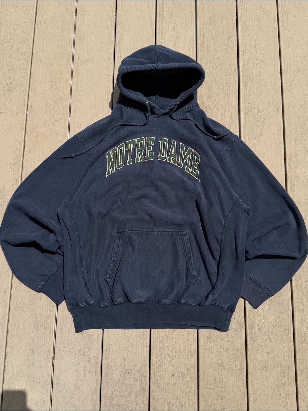 Vintage Steve & Barry’s Notre Dame Hoodie Men 2XL XXL Blue Sweatshirt Heavy